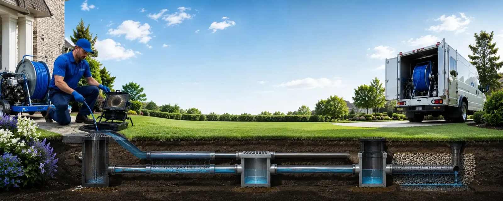 Outdoor drain cleaning information for West Charleston, VT